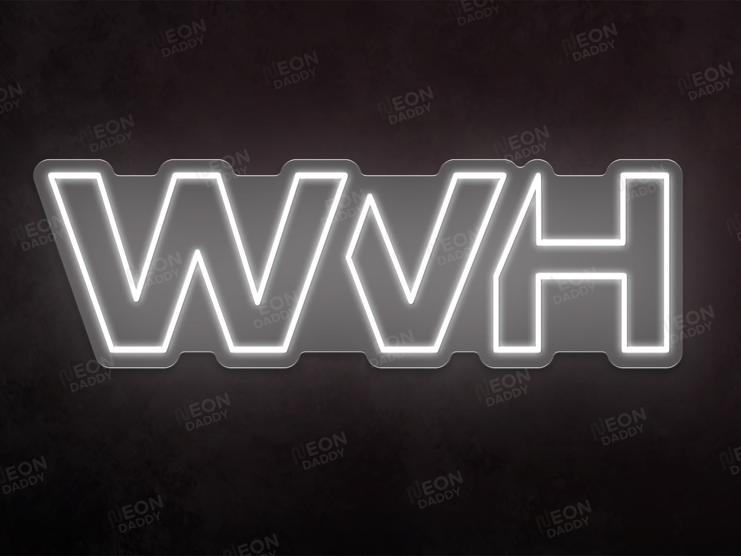 Custom LED neon sign - WVH - 100 x 32 cm - Colour TBD - cut to shape - Neon Daddy