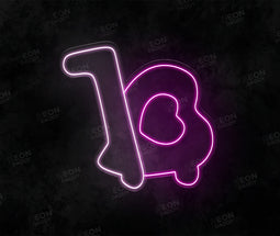 Custom LED neon sign - Pink Icon - 100cm x 95cm - light pink, hot pink - Cut to shape - Neon Daddy