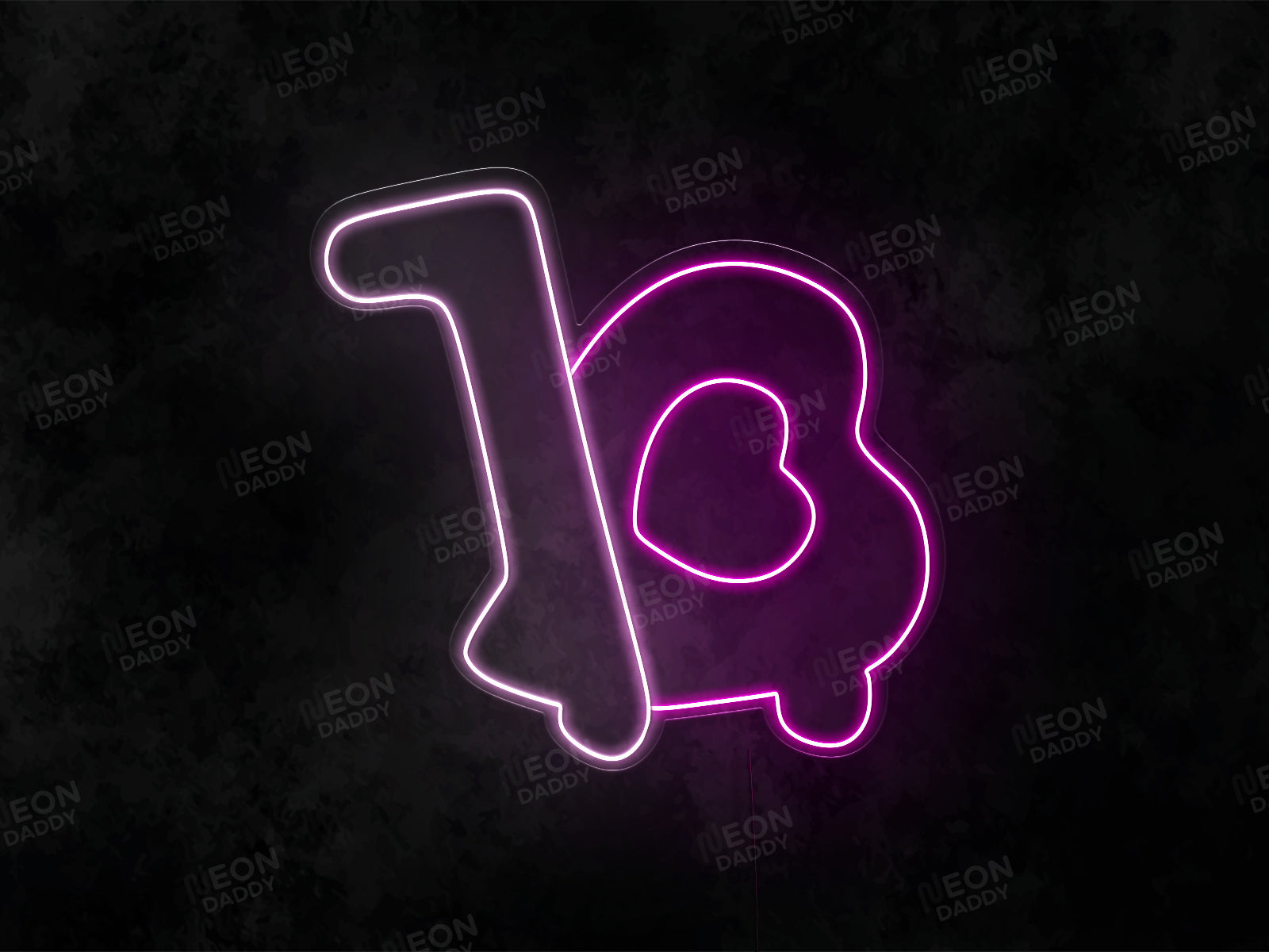 Custom LED neon sign - Pink Icon - 100cm x 95cm - light pink, hot pink - Cut to shape - Neon Daddy