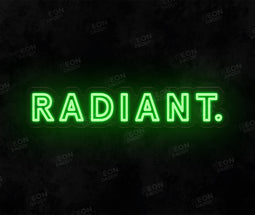 james@byradiant.com - custom LED neon Sign - Radiant - 70 x 14 cm - green - cut to shape - Neon Daddy