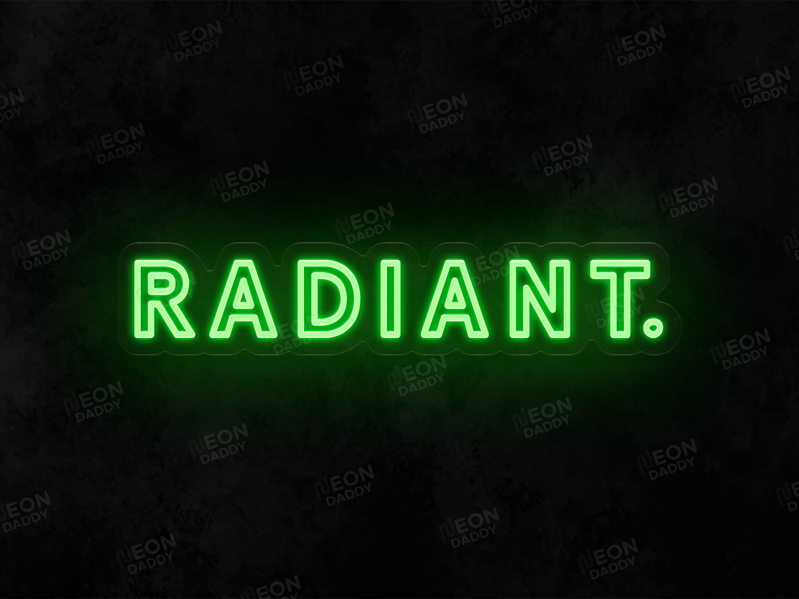 james@byradiant.com - custom LED neon Sign - Radiant - 70 x 14 cm - green - cut to shape - Neon Daddy