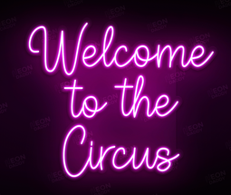 Custom LED Sign - Custom LED neon sign - Welcome to the Circus (Purple/three lines) - cut to shape - W100cm x H84cm