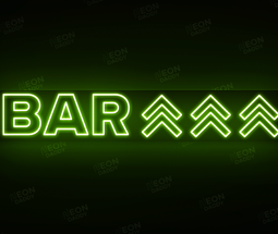 Custom LED Sign - Custom LED neon sign - 'Bar'(Green) - BLACK BACKING - 5m cable - 150cm x 27.2cm