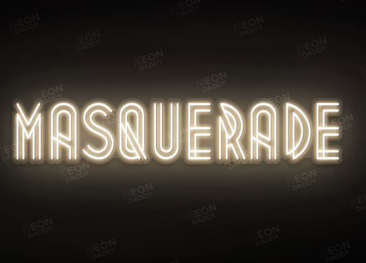 Custom LED Sign - Custom LED neon sign - 'MASQUERADE'(Warm White) - 150cm x 29.5cm