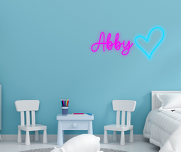 Personalised Name with Heart Neon Sign - Neon Daddy