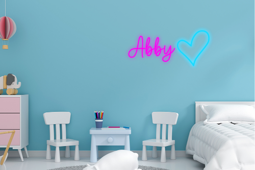 Personalised Name with Heart Neon Sign - Neon Daddy