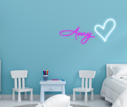 Personalised Name with Heart Neon Sign - Neon Daddy