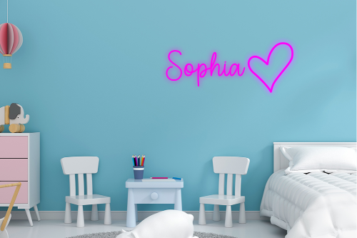 Personalised Name with Heart Neon Sign