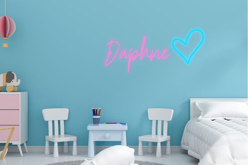 Personalised Name with Heart Neon Sign - Neon Daddy