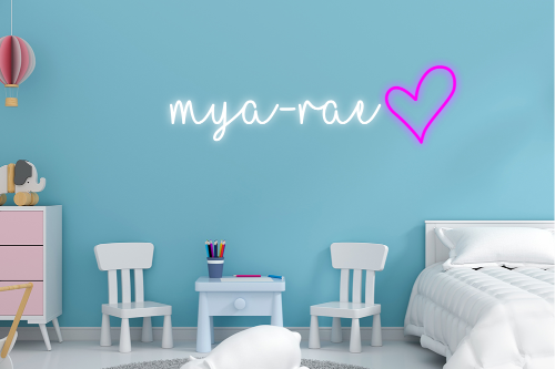 Personalised Name with Heart Neon Sign - Neon Daddy