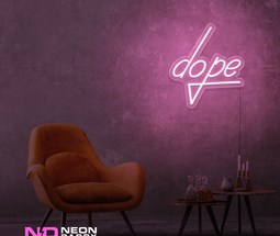 Color: Light Pink 'Dope' LED Neon Sign - Affordable Neon Signs
