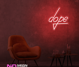 Color: Red 'Dope' LED Neon Sign - Affordable Neon Signs