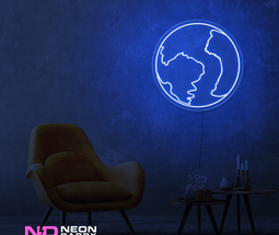 Color: Blue Earth LED Neon Sign