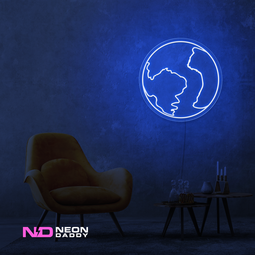 Color: Blue Earth LED Neon Sign