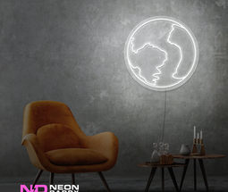 Color: White Earth LED Neon Sign
