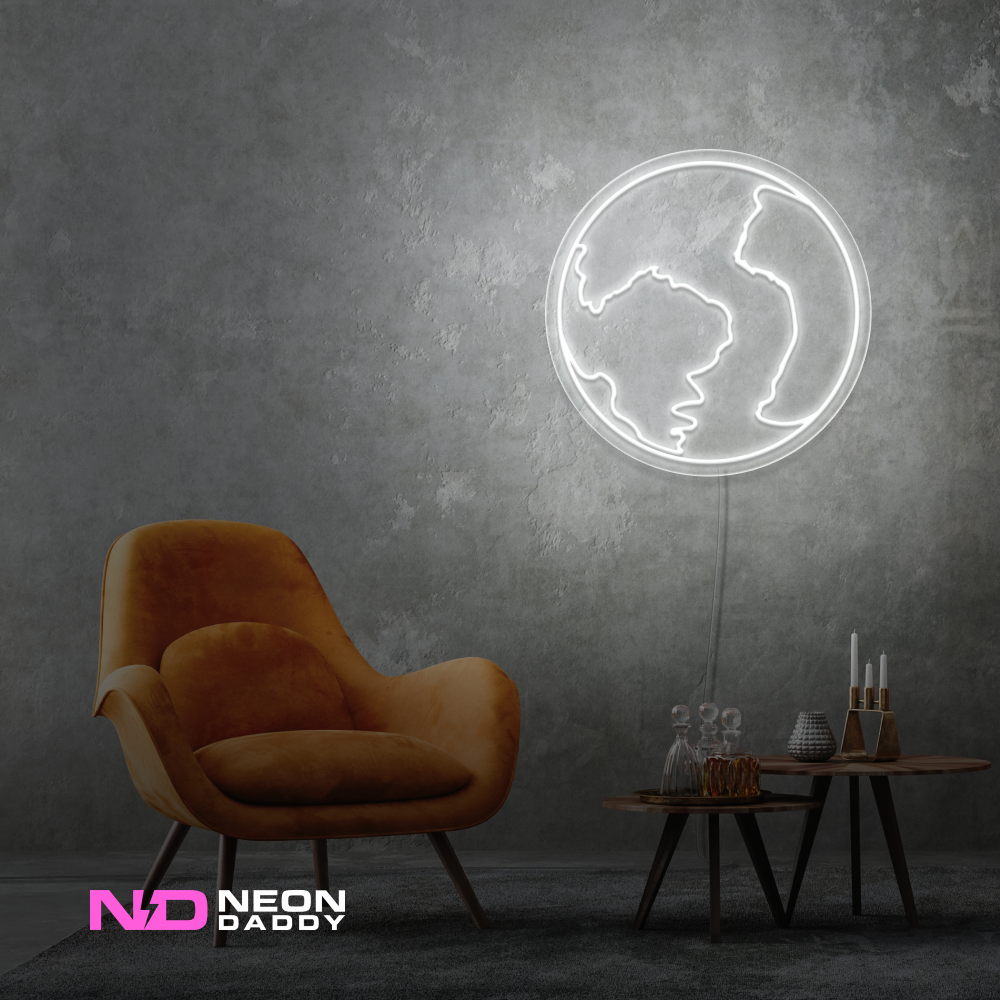 Color: White Earth LED Neon Sign