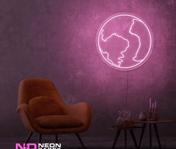 Color: Light Pink Earth LED Neon Sign