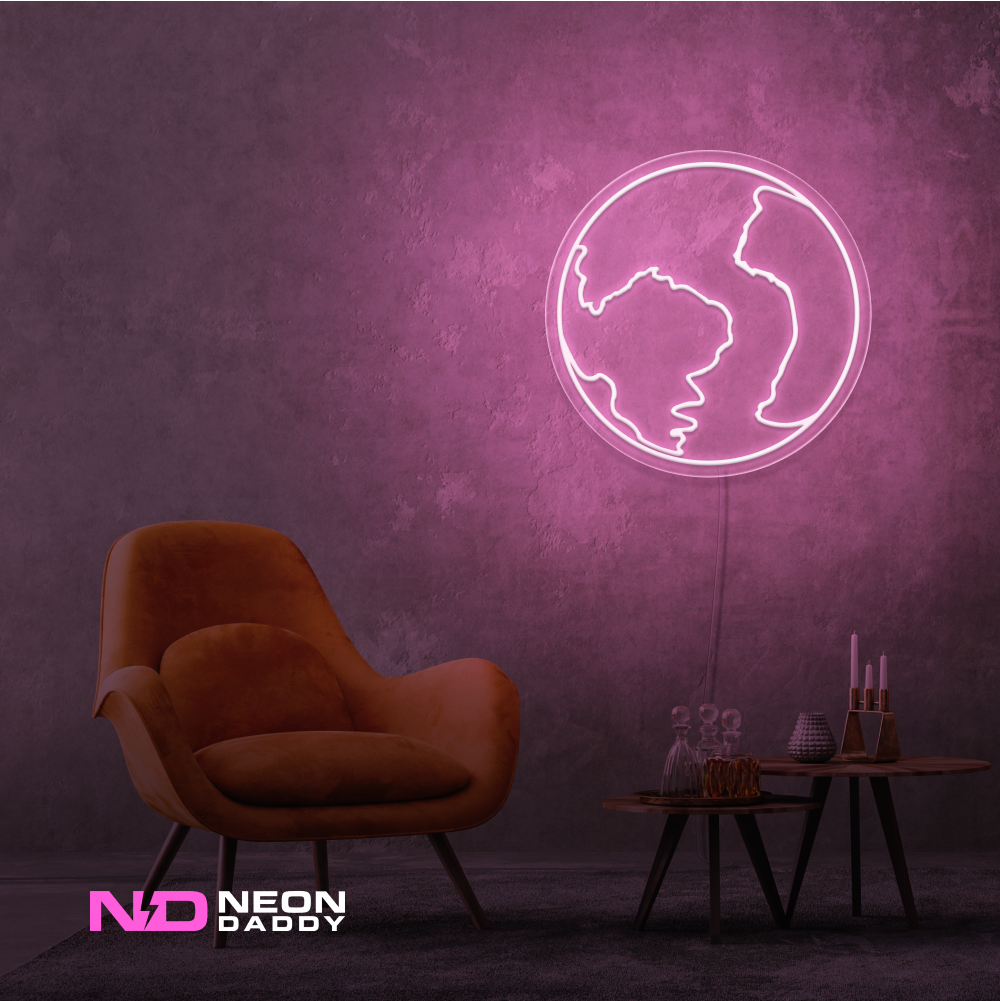 Color: Light Pink Earth LED Neon Sign