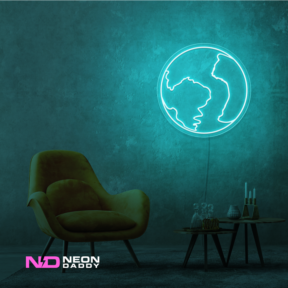Color: Mint Green Earth LED Neon Sign