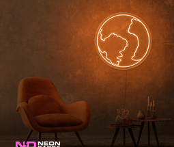 Color: Orange Earth LED Neon Sign
