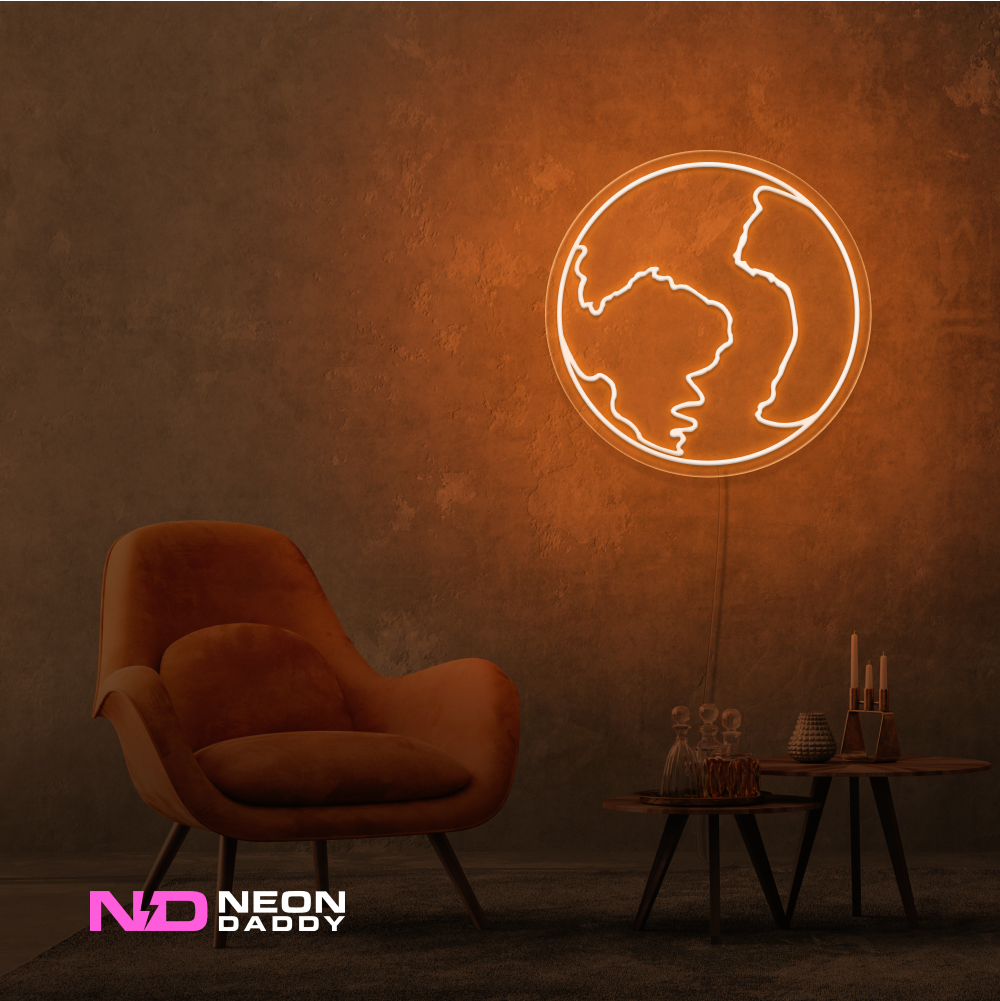 Color: Orange Earth LED Neon Sign