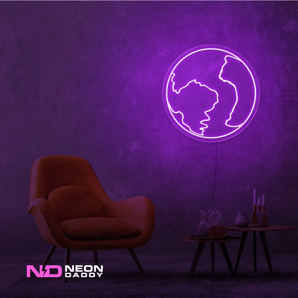 Color: Purple Earth LED Neon Sign