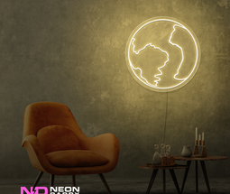 Color: Warm White Earth LED Neon Sign