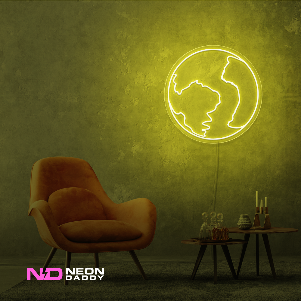 Color: Yellow Earth LED Neon Sign