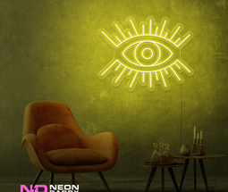 Color: Yellow 'Eye' LED Neon Sign - Affordable Neon Signs