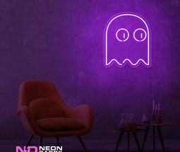 Color: Purple Ghost Pacman LED Neon Sign