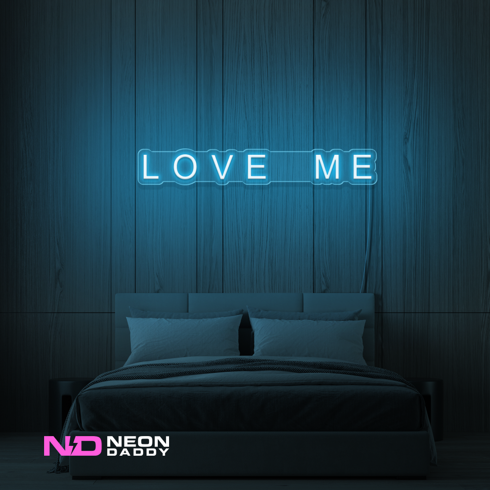 Color: Light Blue 'Love Me' - LED Neon Sign - Affordable Neon Signs
