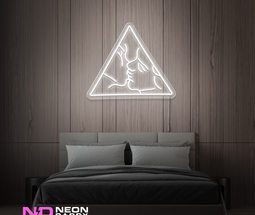 Color: White 'Love Triangle' - LED Neon Sign - Affordable Neon Signs