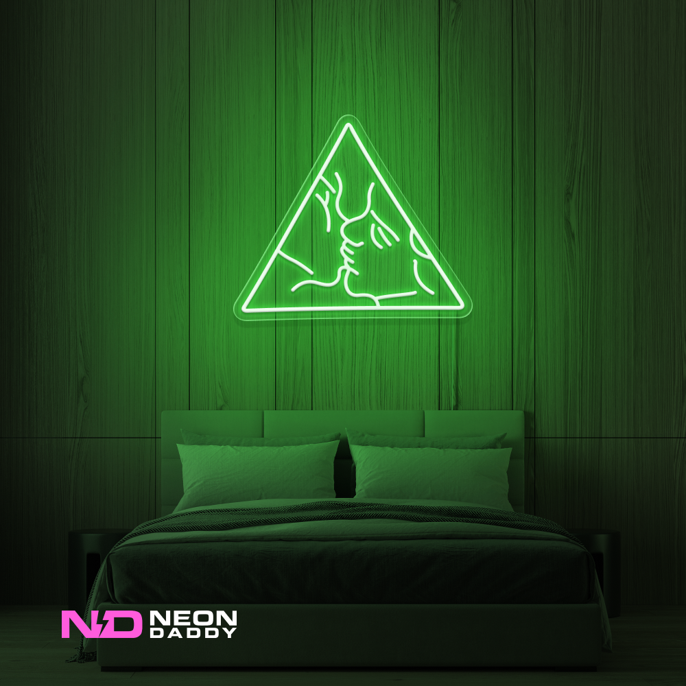 Color: Green 'Love Triangle' - LED Neon Sign - Affordable Neon Signs