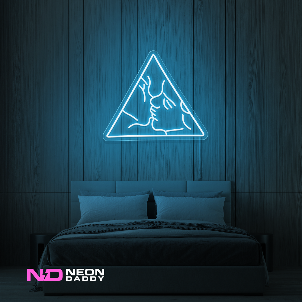 Color: Light Blue 'Love Triangle' - LED Neon Sign - Affordable Neon Signs