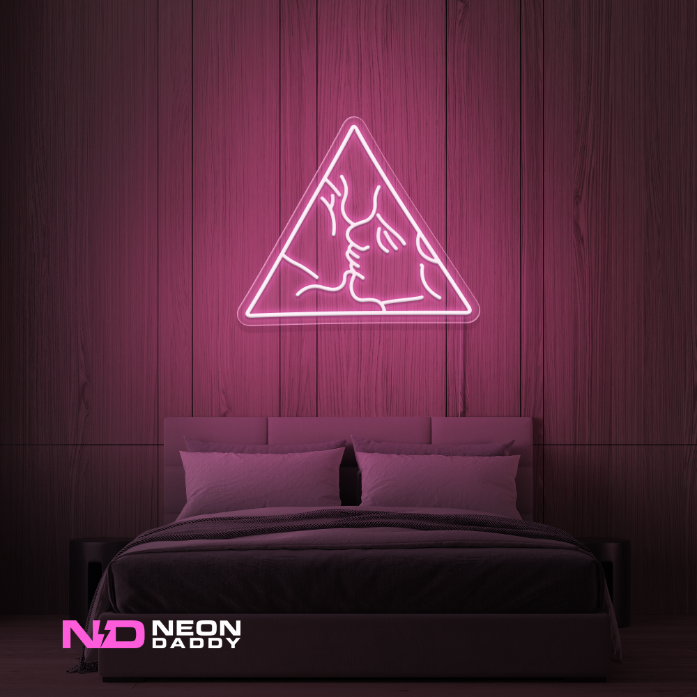Color: Light Pink 'Love Triangle' - LED Neon Sign - Affordable Neon Signs