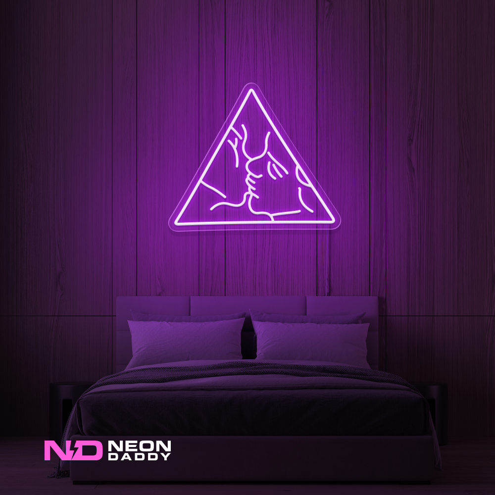 Color: Purple 'Love Triangle' - LED Neon Sign - Affordable Neon Signs
