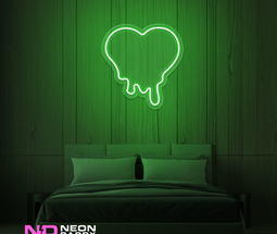 Color: Green 'Melting Heart' - LED Neon Sign - Affordable Neon Signs
