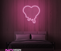 Color: Light Pink 'Melting Heart' - LED Neon Sign - Affordable Neon Signs