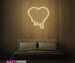Color: Warm White 'Melting Heart' - LED Neon Sign - Affordable Neon Signs