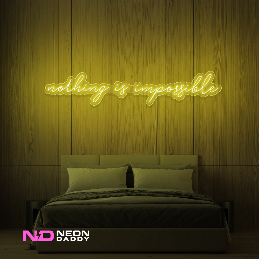 Color: Yellow Nothing Is Impossible Neon Sign