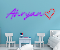 Personalised Name with Heart Neon Sign - Neon Daddy