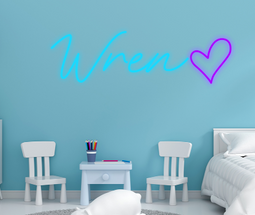 Personalised Name with Heart Neon Sign - Neon Daddy