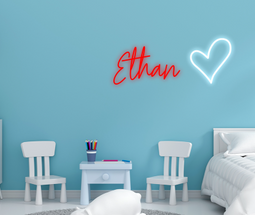 Personalised Name with Heart Neon Sign - Neon Daddy