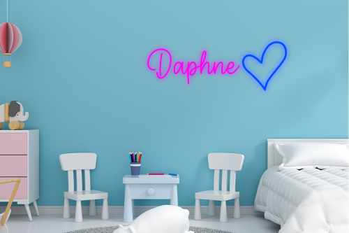 Personalised Name with Heart Neon Sign - Neon Daddy