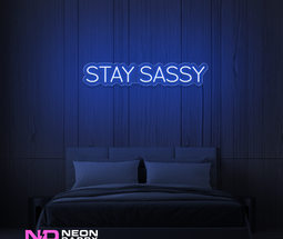 Color: Blue 'Stay Sassy' - LED Neon Sign - Affordable Neon Signs