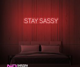 Color: Red 'Stay Sassy' - LED Neon Sign - Affordable Neon Signs