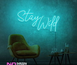 Color: Mint Green 'Stay Wild' - LED Neon Sign - Affordable Neon Signs