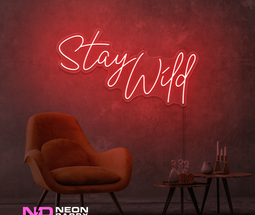 Color: Red 'Stay Wild' - LED Neon Sign - Affordable Neon Signs