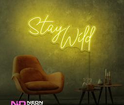 Color: Yellow 'Stay Wild' - LED Neon Sign - Affordable Neon Signs