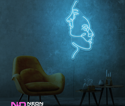 Color: Light Blue 'Two Face' - Art LED Neon Sign